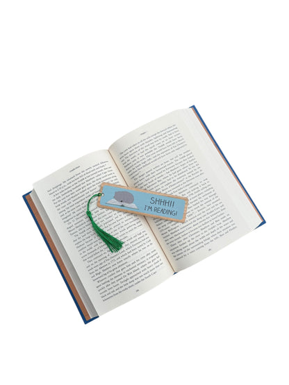 Shhh!! I am Reading! Wooden Bookmark