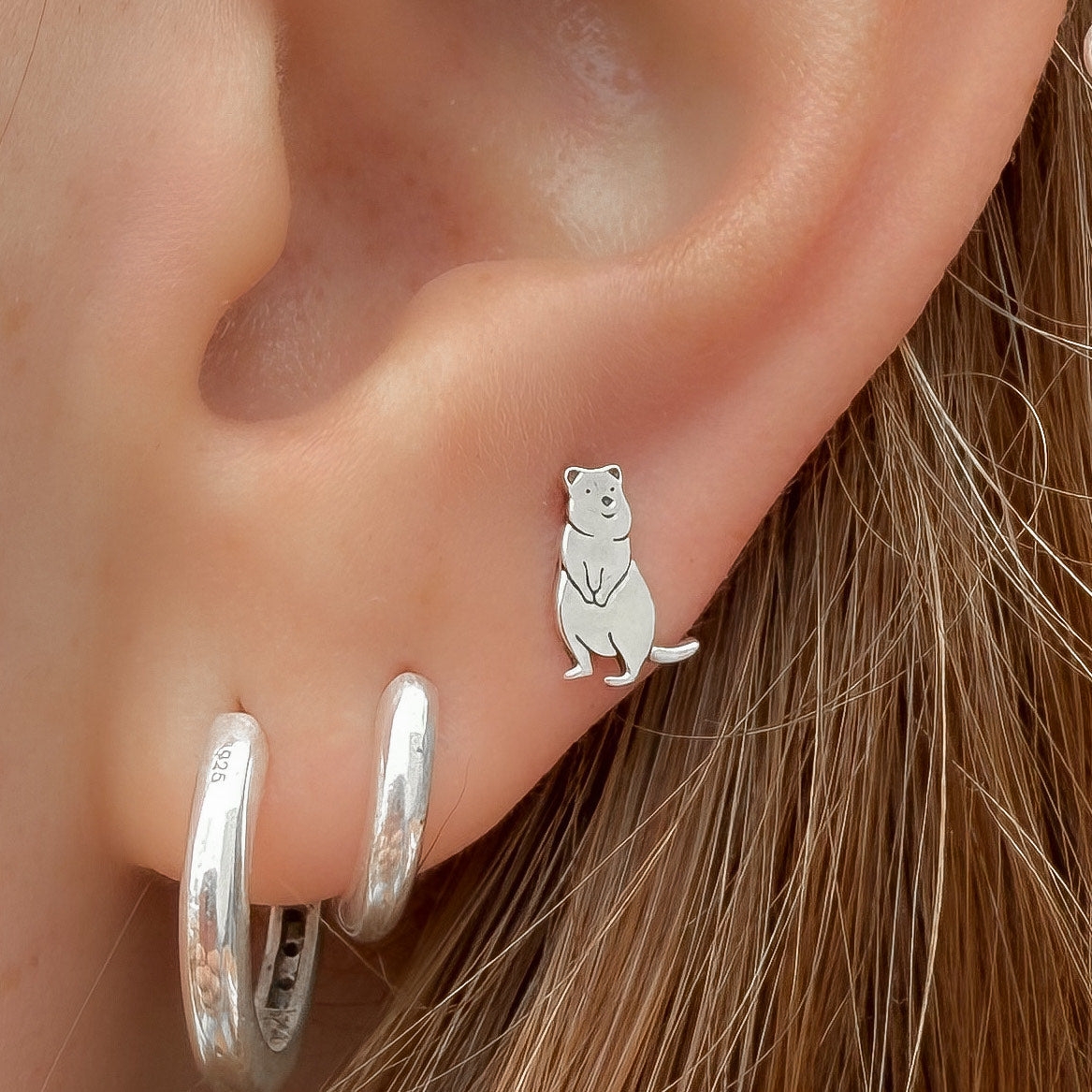 Quokka Recycled Silver Studs