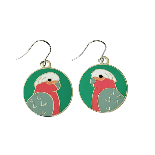 Galah enamel earrings