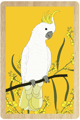 Sulphur-Crested Cockatoo Wooden Magnet