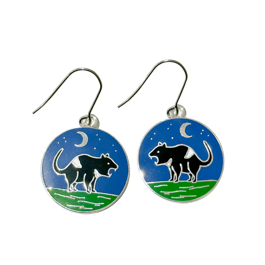 Tasmanian Devil Enamel Earrings