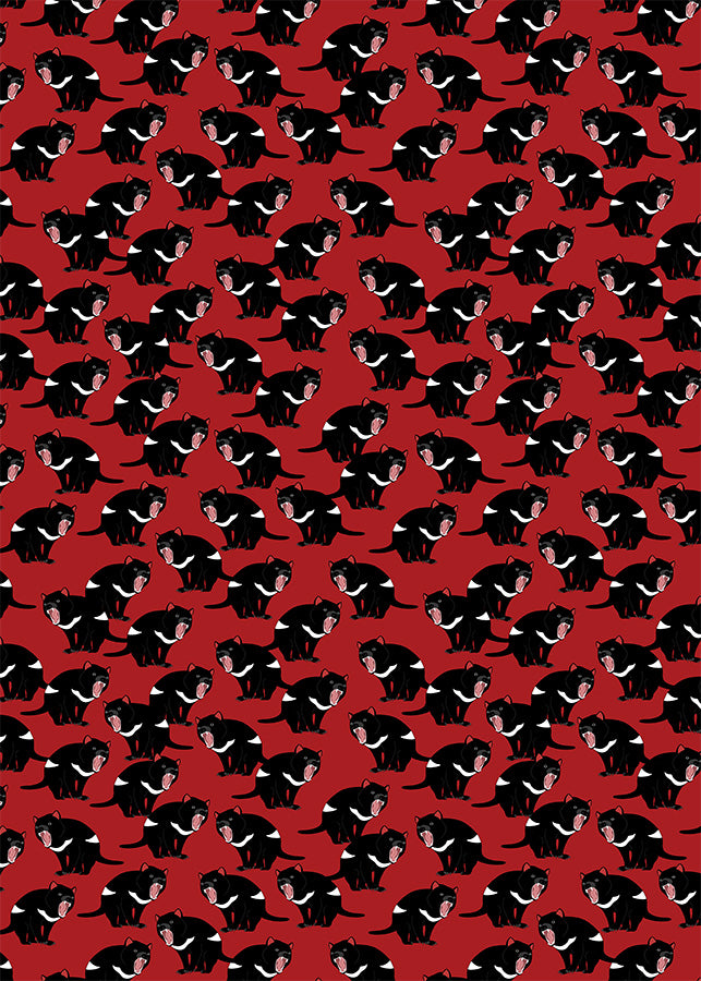 Tasmanian Devil Pattern Tea Towel