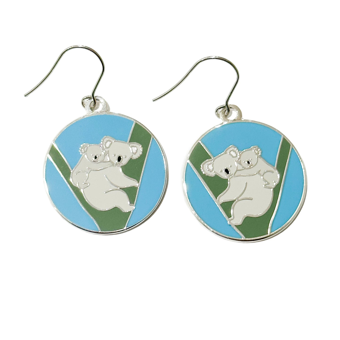 Koala enamel earrings