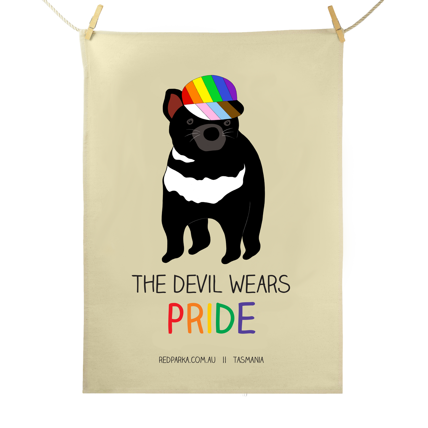 Devil Wears Pride Tea Towel