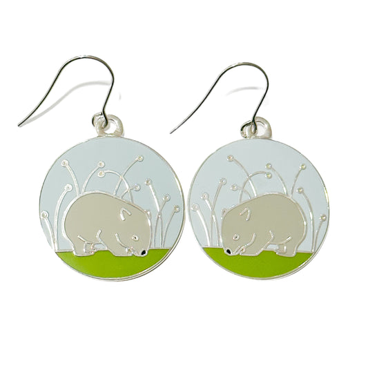 Wombat Enamel Earrings