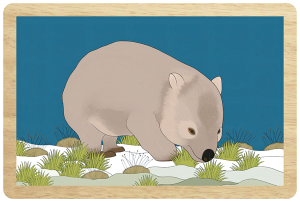 Wombat Wooden Magnet