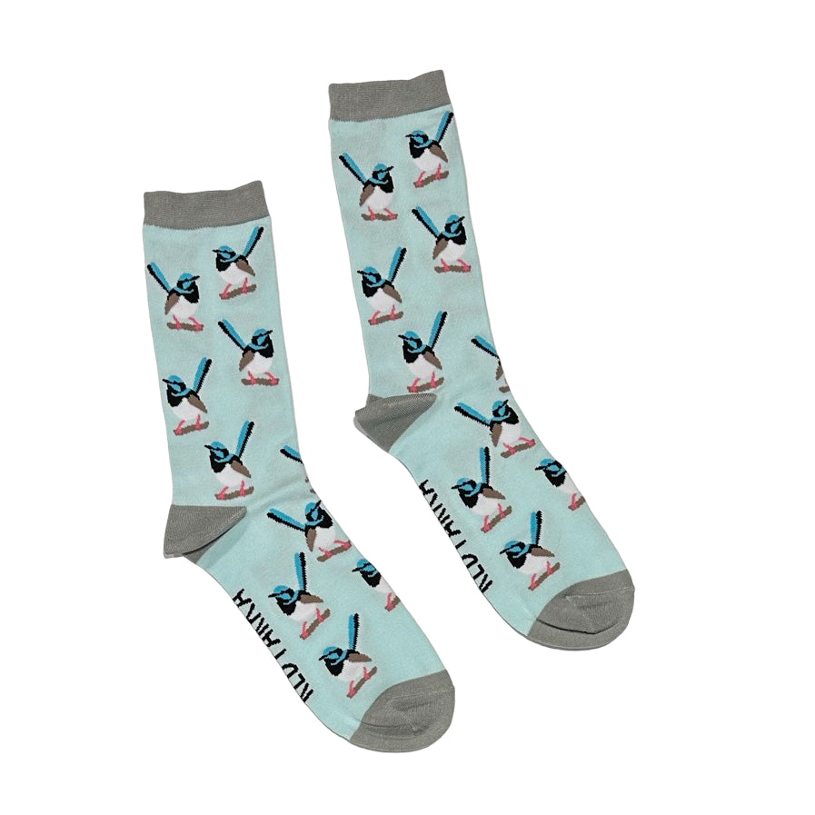 Fairy Wren Socks (Blue)