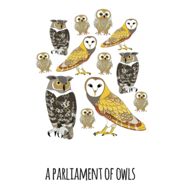 A Parliament of Owls Art Print