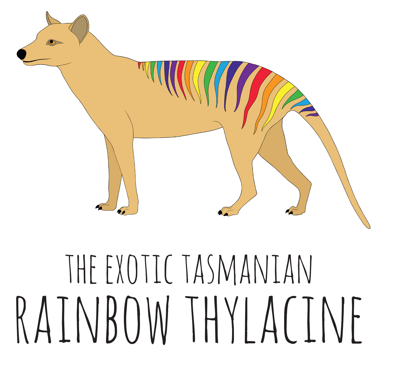 Rainbow Thylacine Tea Towel