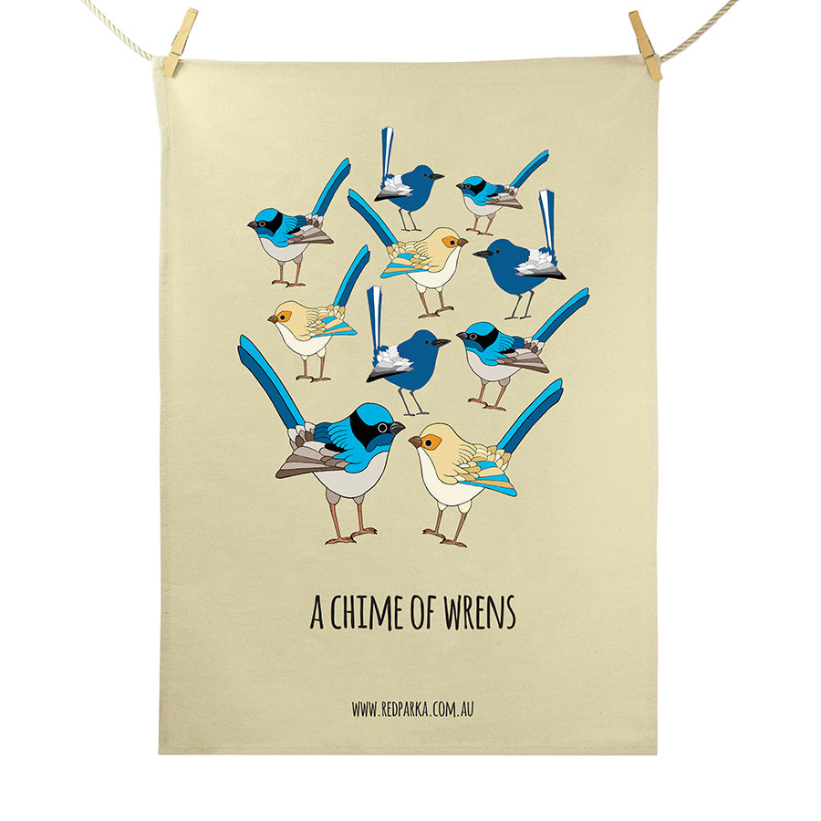 Chime of Wrens Tea Towel